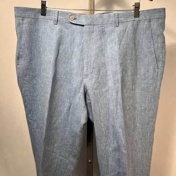 JOSEPH ABBOUD Light Blue 100% Linen 2 Piece Suit Men's 48R - Picture 12 of 16